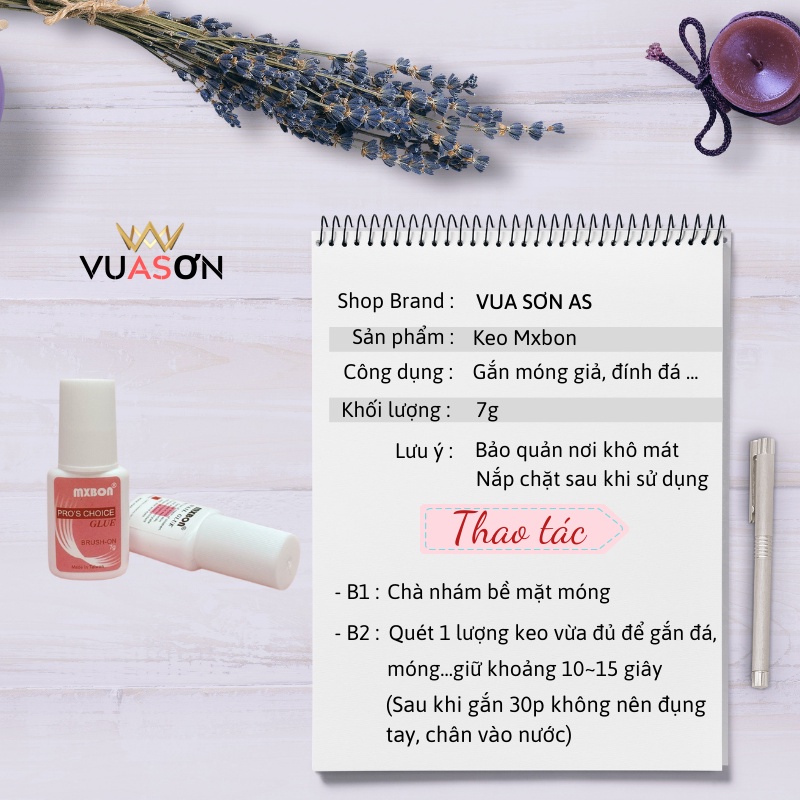 Keo dán móng giả gắn móng giả Mxbon 7g phụ kiện nail giá rẻ VUA SƠN AS