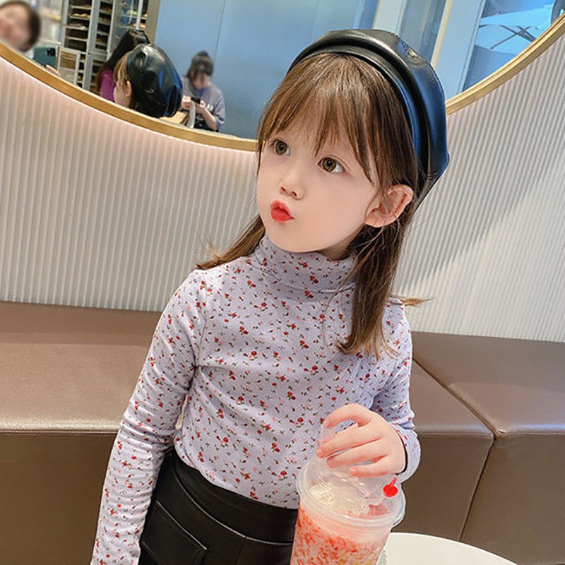 Áo Tay Dài In Hoa Kiểu Hàn Quốc Thời Trang Thu Đông Dành Cho Bé Gái