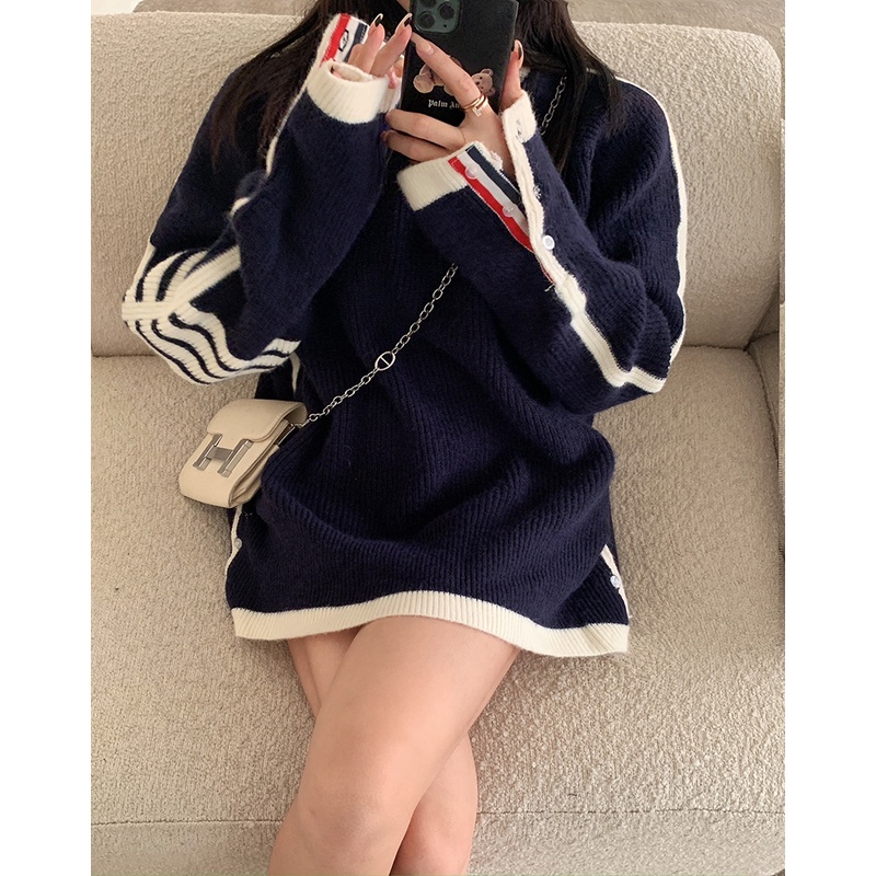 Áo thun tay dài dáng rộng màu sắc thời trang phong cách Hàn Quốc