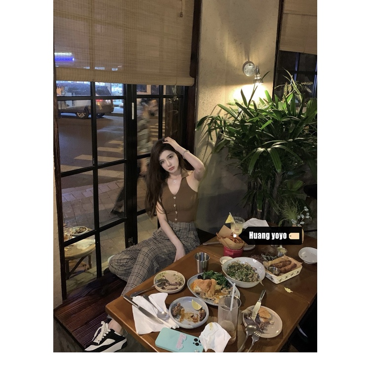 Áo Hai Dây Cài Nút Thiết Kế Mới Thời Trang Mùa Xuân Theo Phong Cách Hàn Quốc Cho Nữ