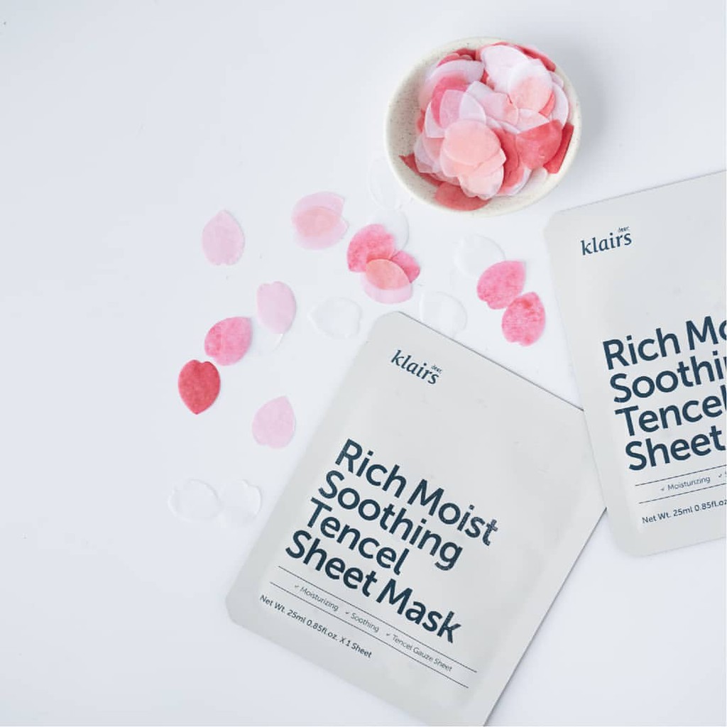 Mặt Nạ Dear, KLAIRS Rich Moist Soothing Tencel Sheet Mask 25ml- Màu Trắng