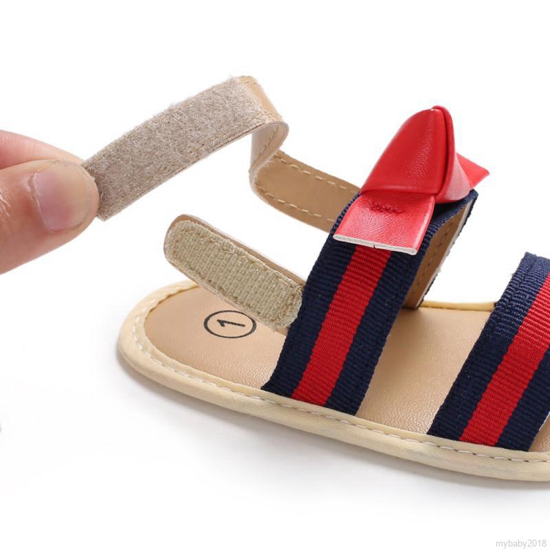 My Baby  Giày sandal tập đi đế mềm chống trượt đính nơ cho bé gái