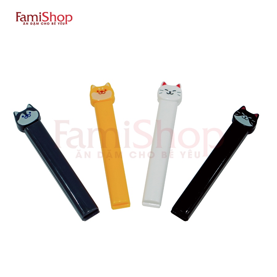 FamiShop Set 4 kẹp miệng túi hình mèo 11,4cm Echo hàng Nhật Bản
