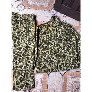 Bộ Lao Động Rằn Ri , Quần Áo Bảo Hộ Lao Động Vải Thô Kaki Dầy Dặn