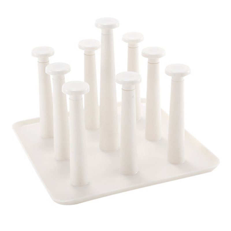 Giá Đỡ Phơi Khô Cốc / Chai Thủy Tinh Bằng Nhựa Chống Trượt Tiện Dụng