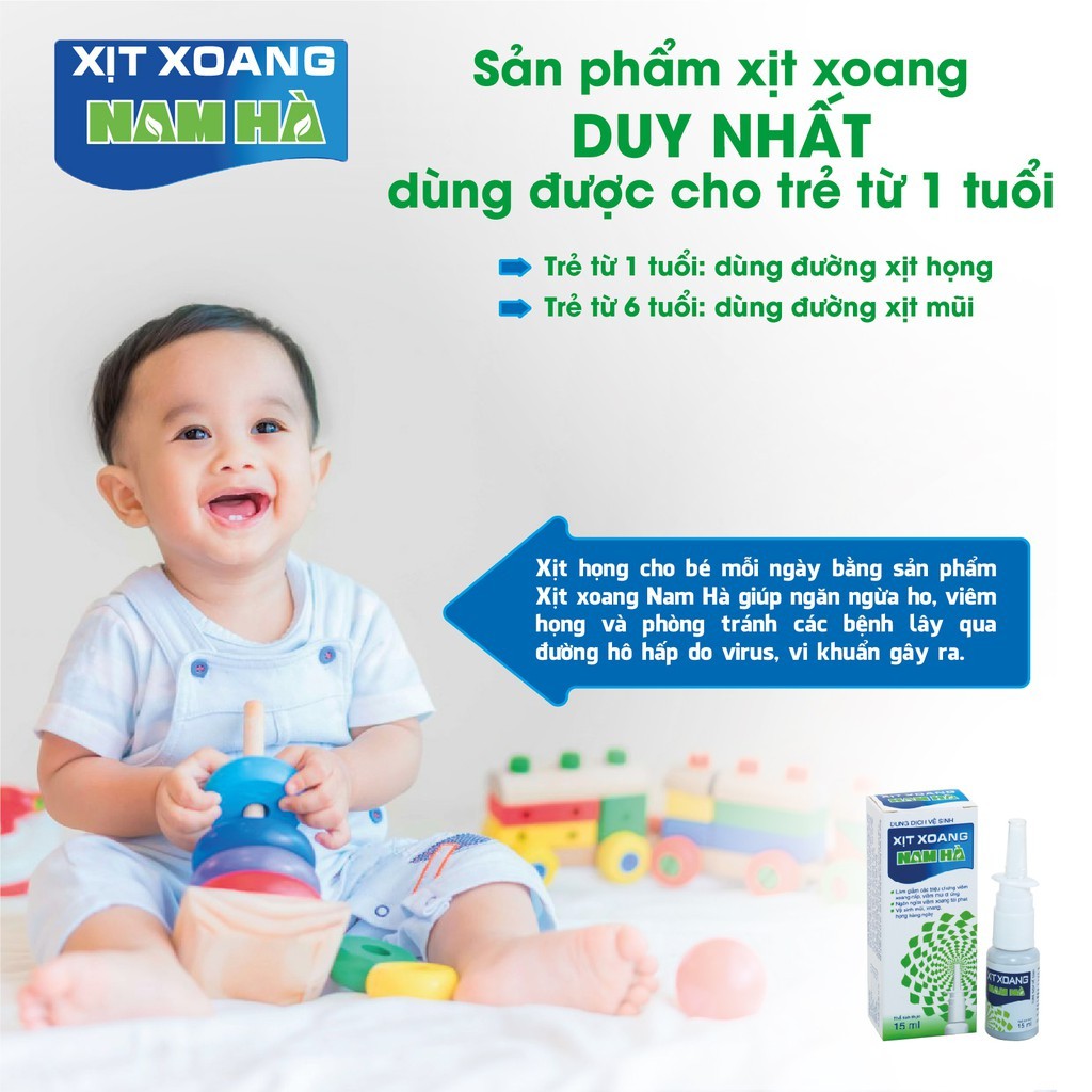 Xịt xoang Nam Hà (15ml) - Dung dịch vệ sinh mũi, họng - Tổng Kho MiềnNam