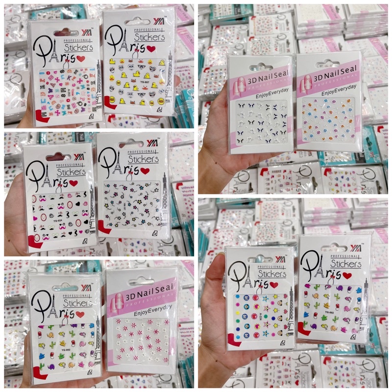 Set sticker dán móng hoạt hình nhiều mẫu cho bé