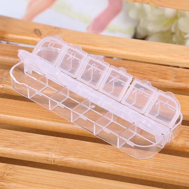 Hộp nhựa trong suốt 12 ngăn đựng trang sức tiện lợi