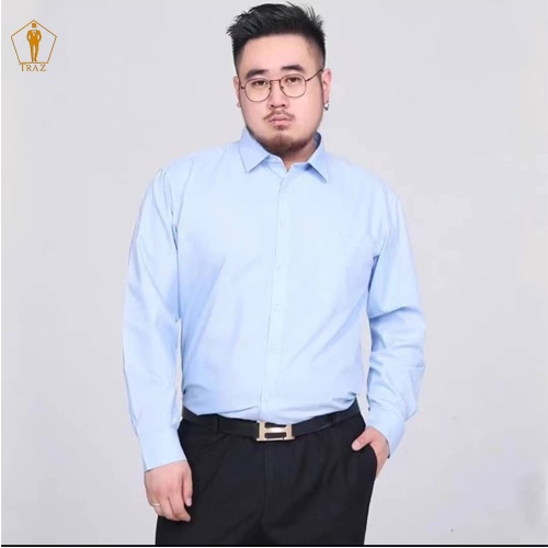 Sơ Mi Trắng Nam Dài Tay TRAZ  Màu Đen, Xanh Đen Bigsize Cho Người Mập Béo Ngoại Cỡ 3 4 5 6 7 xl