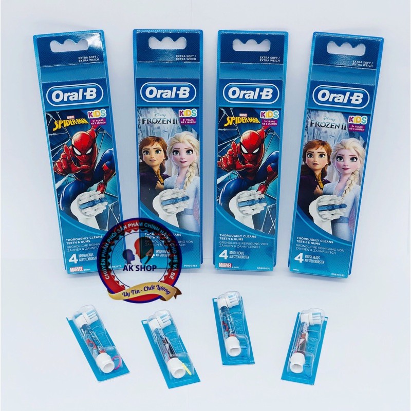 Đầu bàn chải điện trẻ em, đầu bàn chải điện trẻ em thay thế oral b