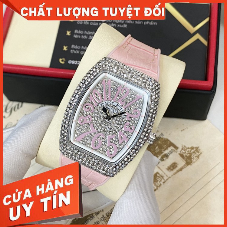 Đồng hồ nữ Franck Muller full đá máy pin dây cao su có bảo hành DHN002 - Bảo hành 12 tháng