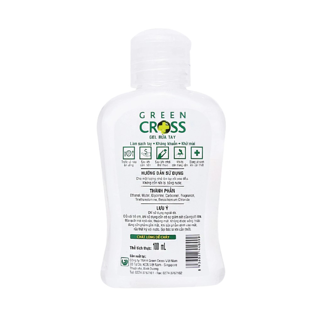 Gel Rửa Tay Green Cross Hương Trà Xanh (100ml)