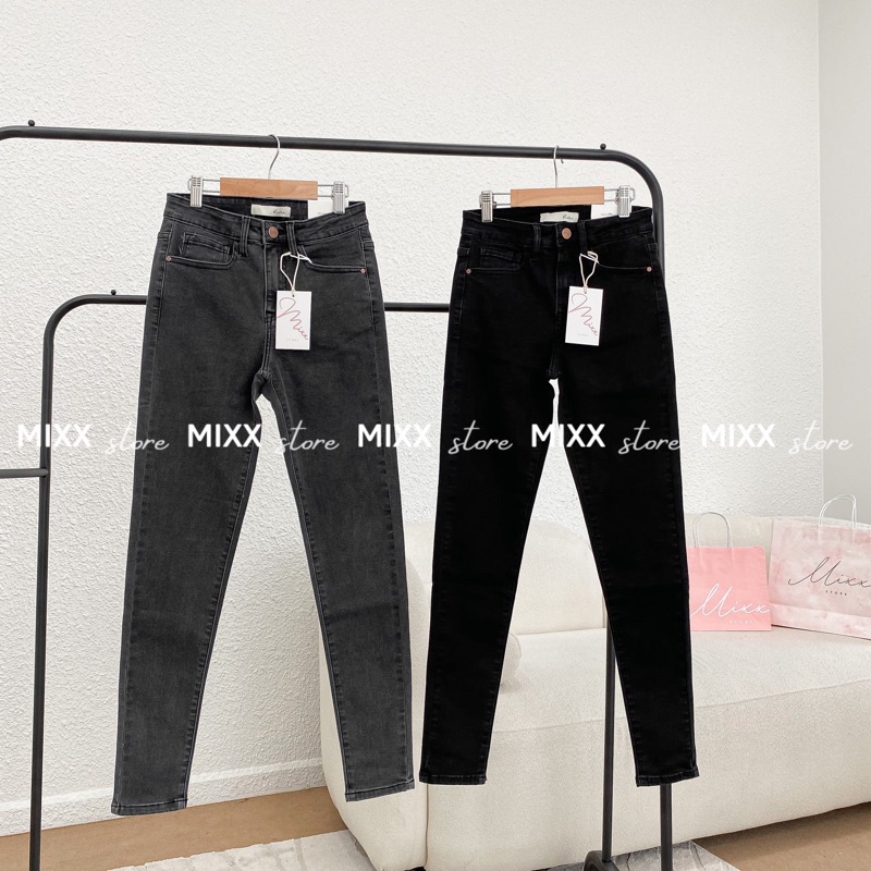 Quần Jean Nữ Skinny XÁM KANCAN lưng cao xuất xịn chất jean dầy dặn co giãn thoải mái phom tôn dáng