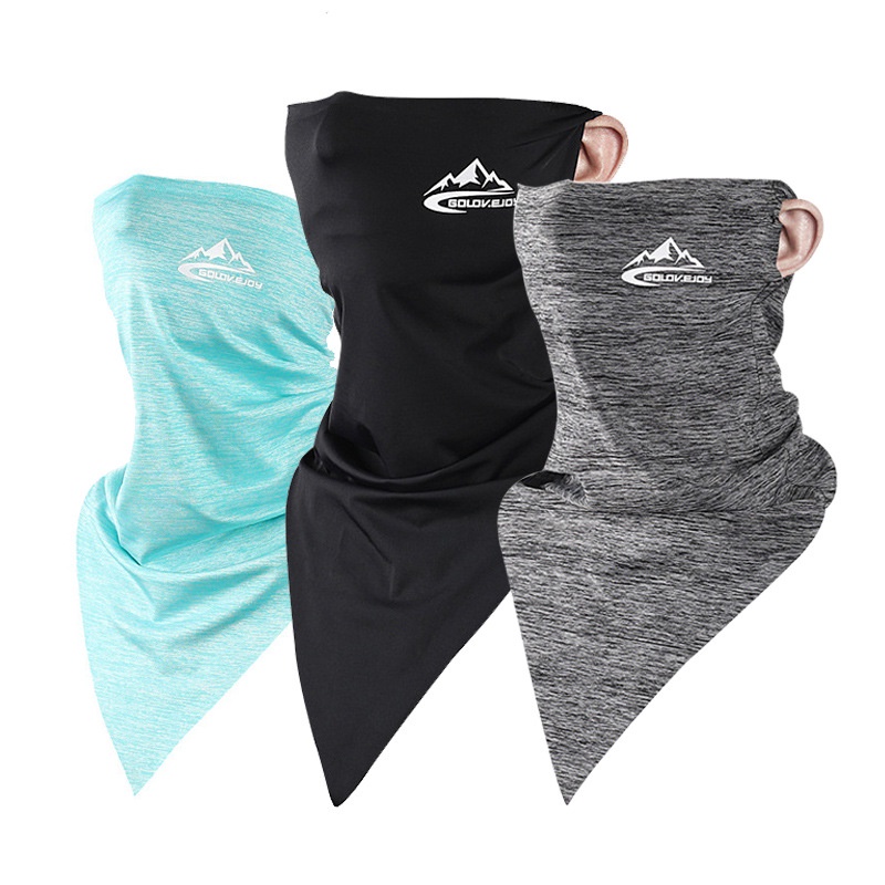 Summer ice silk sun protection triangle towel men's riding ice cool mask multi-functional outdoor sports magic scarf XTJ07