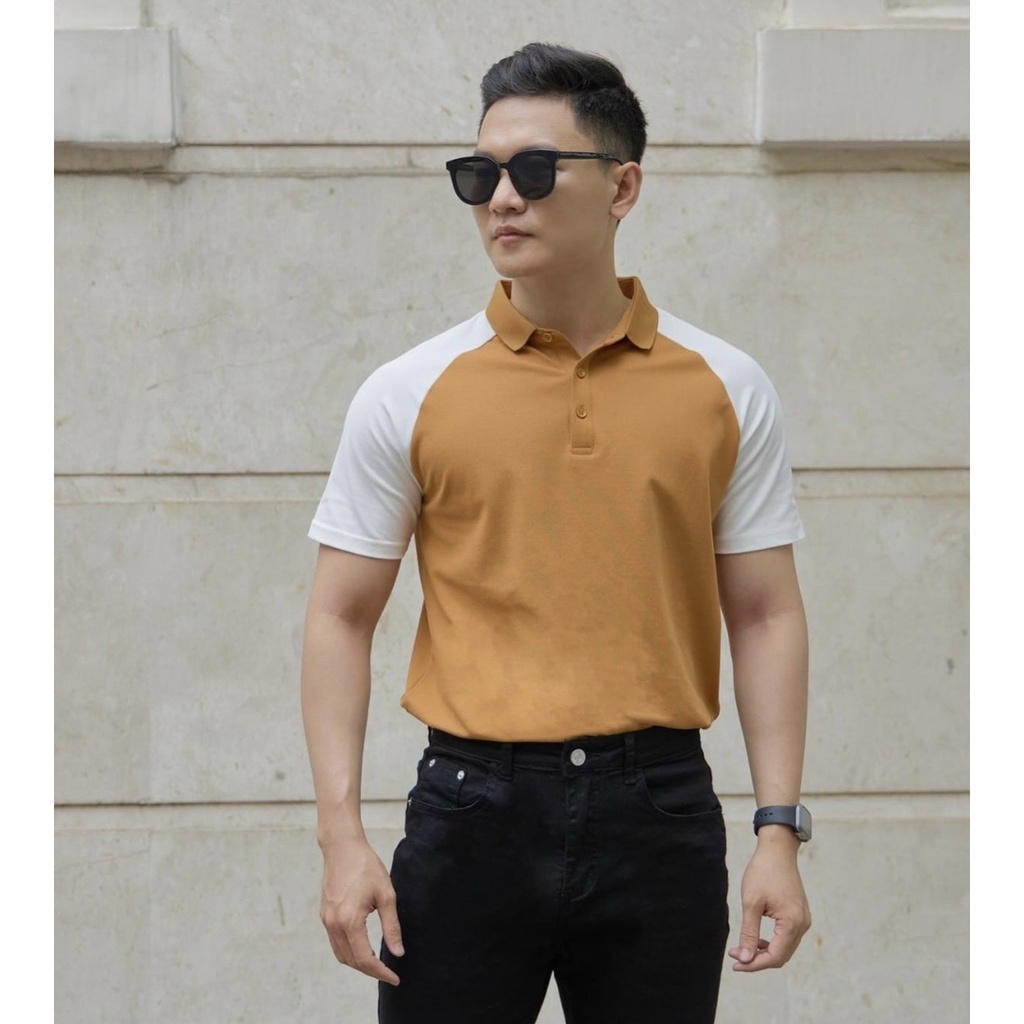 ÁO THUN POLO NAM CỔ BẺ TRƠN PHỐI MÀU TAY ÁO ĐƠN GIẢN, NAM TÍNH
