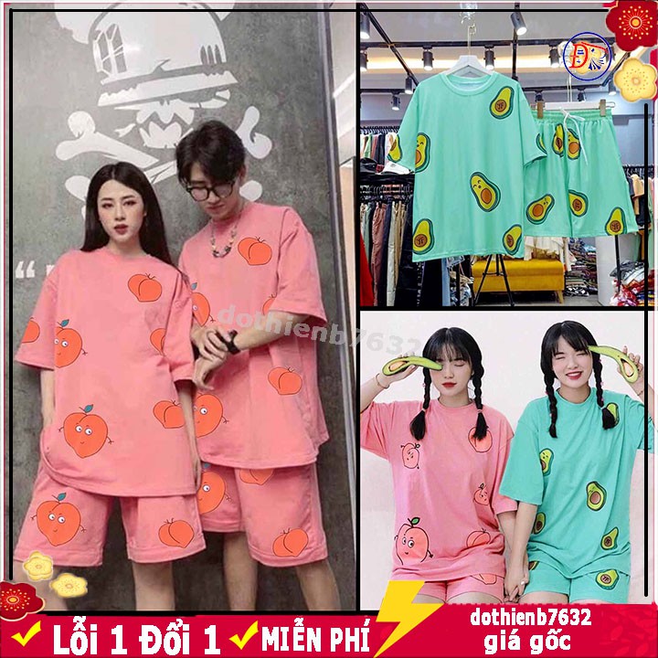 Nguyên Áo Và Quần Mặc Nhà Cặp Đồi ⚡️ HÀNG THUN MÁT ⚡️ Đồ bộ hoạt hình form rộng Unisex  2 size l xl nam nữ