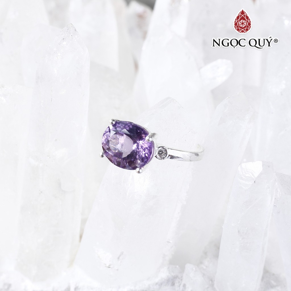 Nhẫn bạc nữ đính TA Tím cao cấp - Ngọc Quý