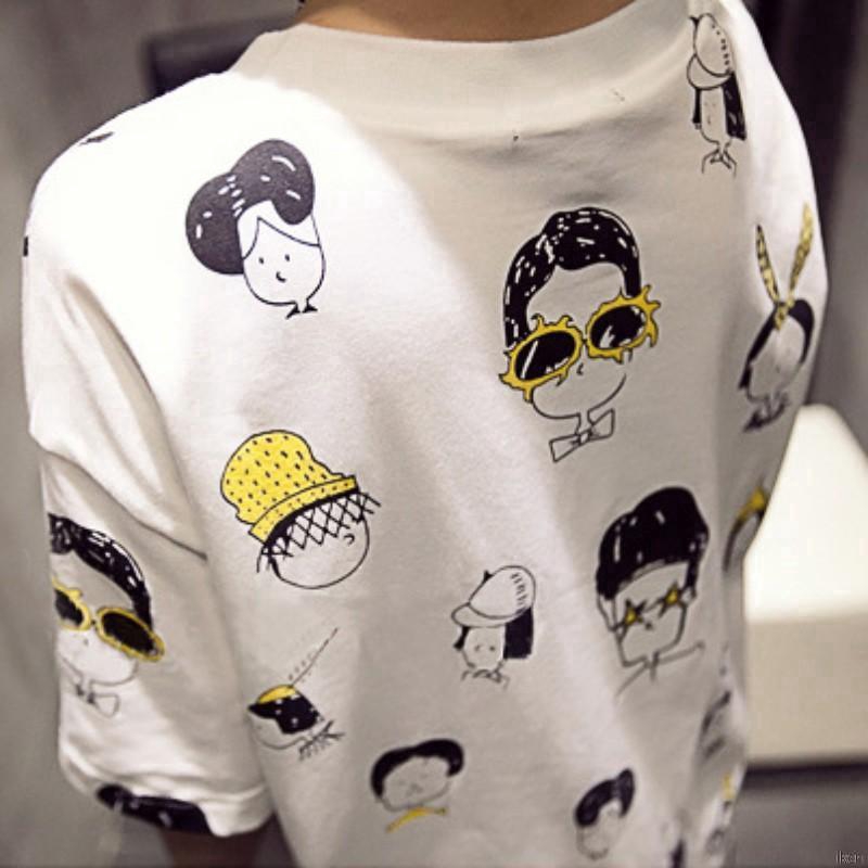 Áo thun cổ tròn tay ngắn in họa tiết hoạt hình thời trang mùa hè dành cho nữ