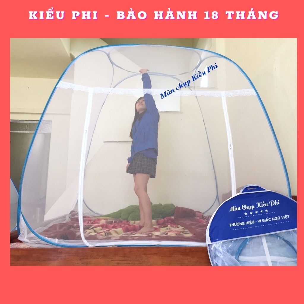 Màn chụp tự bung người lớn đỉnh rộng - mùng tự bung 1m2x2m, 1m6x2m, 1m8x2m, 2m2x2m chống muỗi hiệu quả