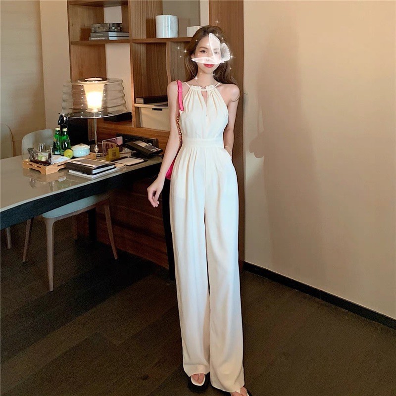 [Hàng order] Jumpsuit ống rộng dài gợi cảm-QB STORE