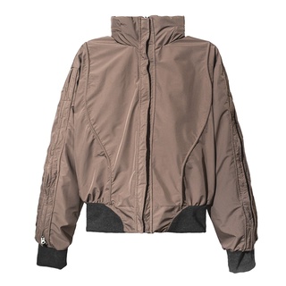 Front the rook fork hooded bomber jacket ye21 - brown - áo khoác bomber front hai mặt màu nâu