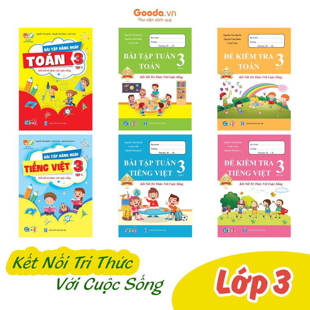 Sách Combo Bài Tập Hằng Ngày, Tuần và Đề Kiểm Tra Toán, Tiếng Việt Lớp 3 - Kết Nối Tri Thức Với Cuộc Sống - BẢN QUYỀN