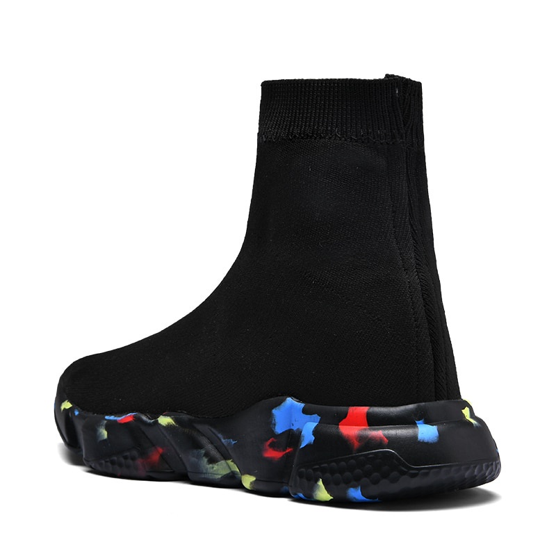 Giày bốt cổ cao phối giữ ấm màu sắc thời trang mùa đông cỡ 34-47 cho nam và nữ