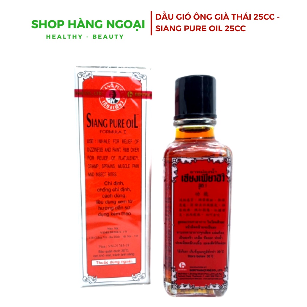 Dầu gió ông già Thái 25cc - Siang Pure Oil - Chính hãng
