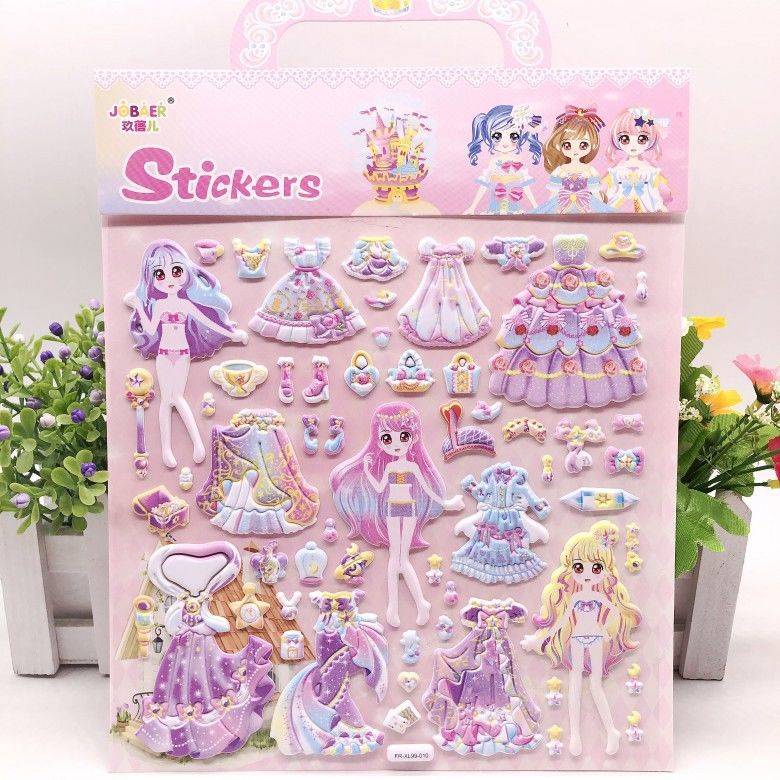 Hình Dán Hoạt Hình Trẻ Em. Miếng Dán Trang Trí Hình Công Chúa Hoạt Hình Ba Chiều Dễ Thương Dành Cho Bé Gái