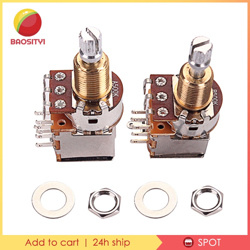 Set 2 Chiết Áp Dpdt A500K B500K Cho Đàn Guitar Bass