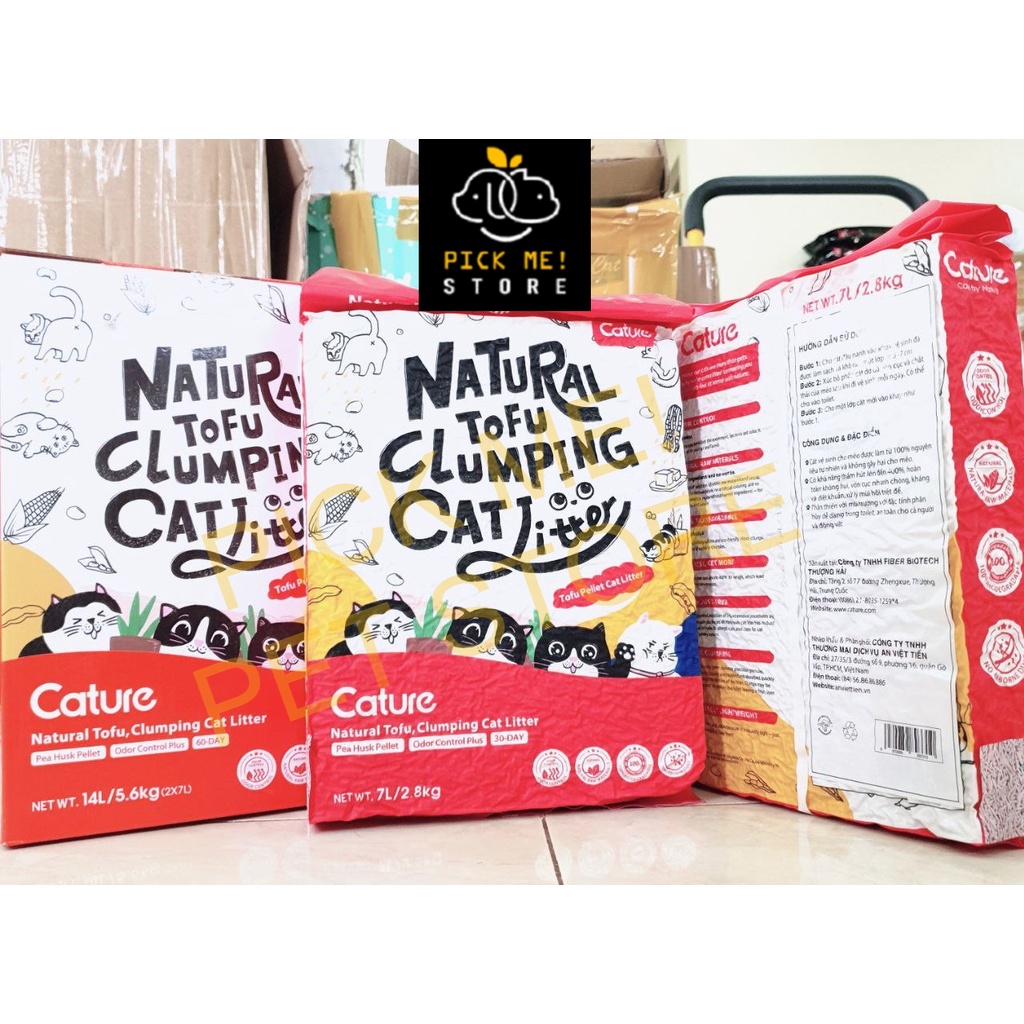Cát Đậu Nành Vệ Sinh Cho Mèo - CATURE 7L | Có thể xả bồn cầu |Tofu