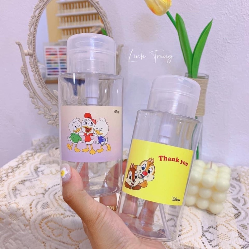 Bình Nhấn, bình xịt 250ml đựng nước lau gel, cồn, axetol làm nail