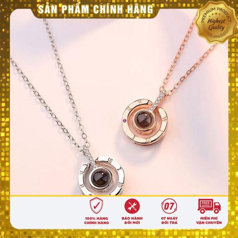 [HOT 2021] Dây chuyền nữ hình trái tim tỏ tình MẠ BẠC 100 thứ tiếng trên thế giới thể hiện tình yêu lãng mạn