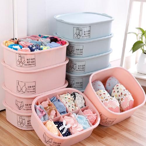 Hộp để đồ lót đa năng, Thùng đựng đồ lót 26 ngăn 3 TẦNG cao cấp - có nắp đậy tiện dụng - Chất liệu nhựa ABS siêu bền