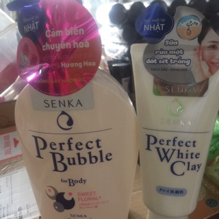 Bộ đôi sữa tắm Senka 500ml và sữa rửa mặt Senka