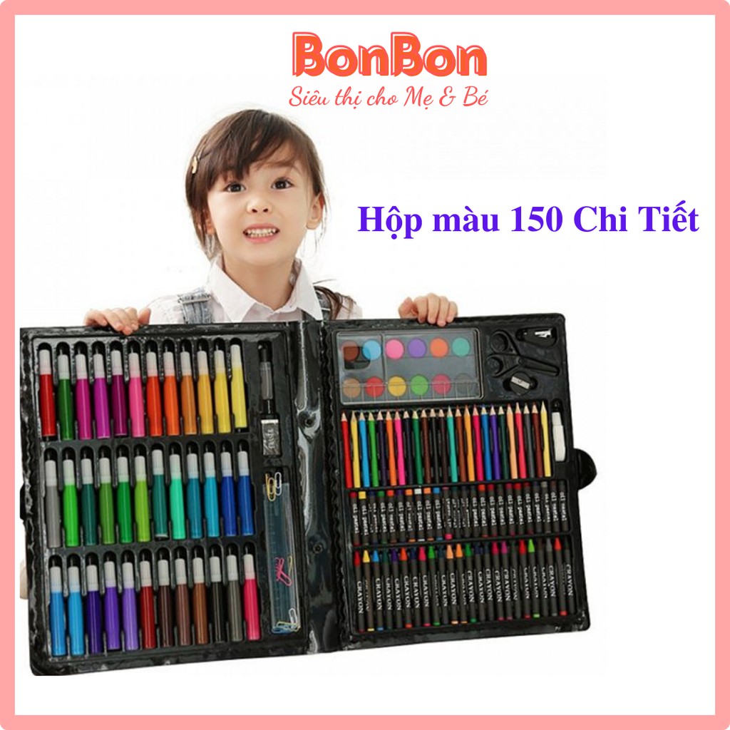 Hộp Màu 150 Chi Tiết Loại 1 Cho Bé Tập Làm Họa Sĩ Nhí