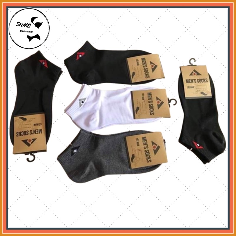 Tất nam ngắn cổ dệt sợi cotton thấm hút mồ hôi, khử mùi hôi, hàng vnxk.