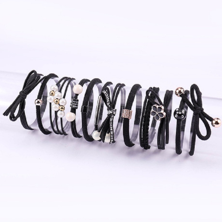 Bộ 12 thun cột tóc Hàn Quốc dễ thương