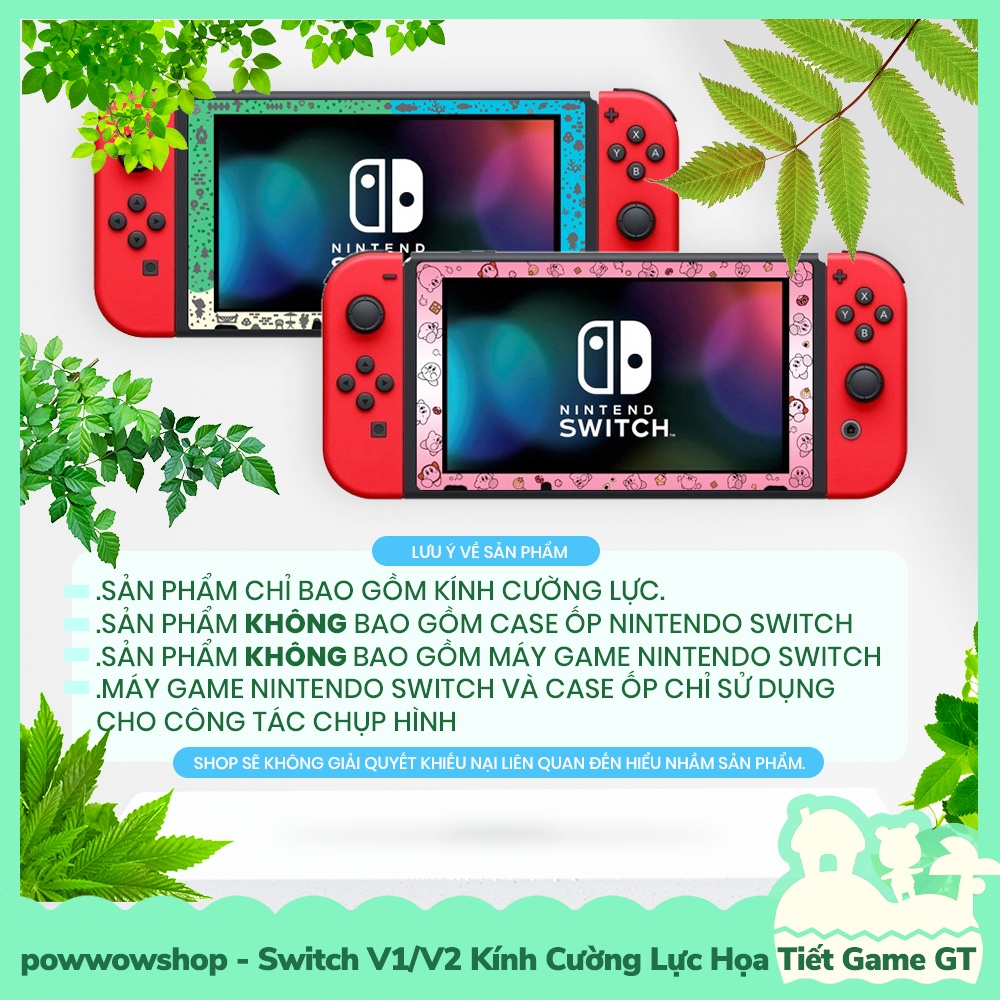 [Sẵn VN - Hỏa Tốc] Switch V1,V2 Kính Cường Lực Họa Tiết Chống Bám Vân Tay Cho Máy Game Nintendo Switch V1, V2 Combine