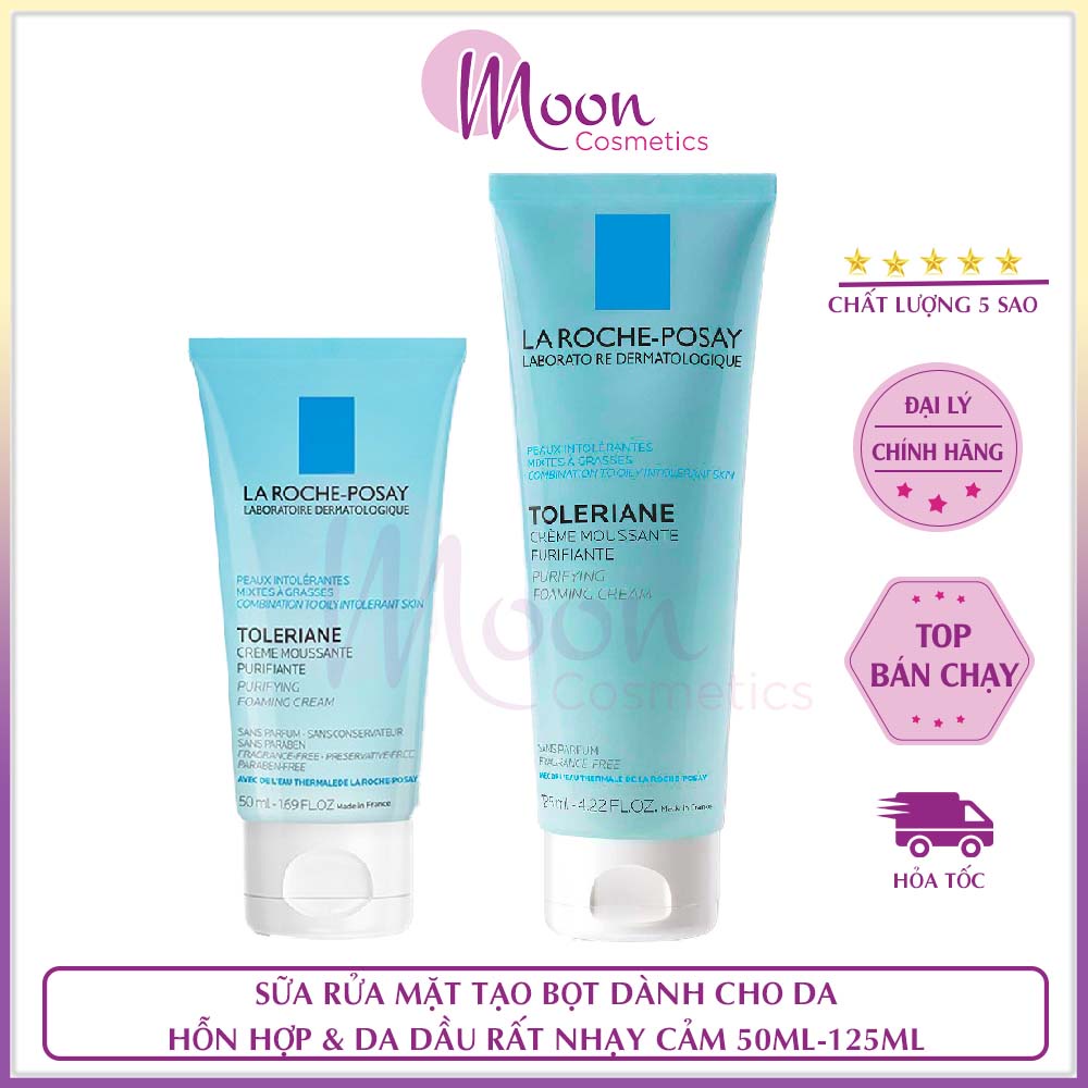 Sữa rửa mặt La Roche Posay Toleriane Foaming Cream dành cho da hỗn hợp & da dầu rất nhạy cảm  50ml - 125ml
