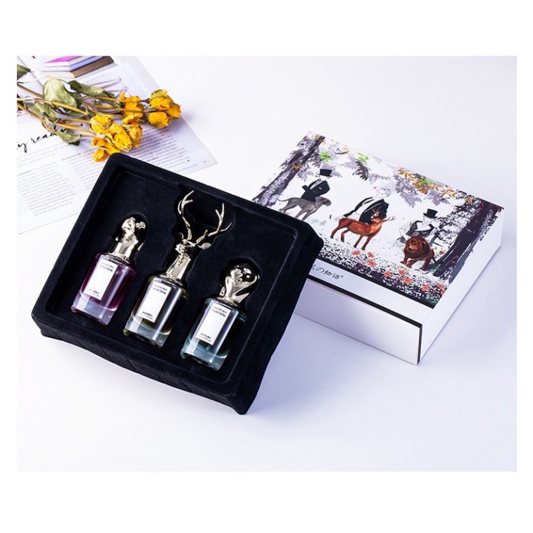 Set 3 Chai Nước Hoa Flower Of Story Hươu, Cáo, Hổ Mùi Hương Dịu Dàng,Thiết kế Tinh Xảo, Siêu Sang