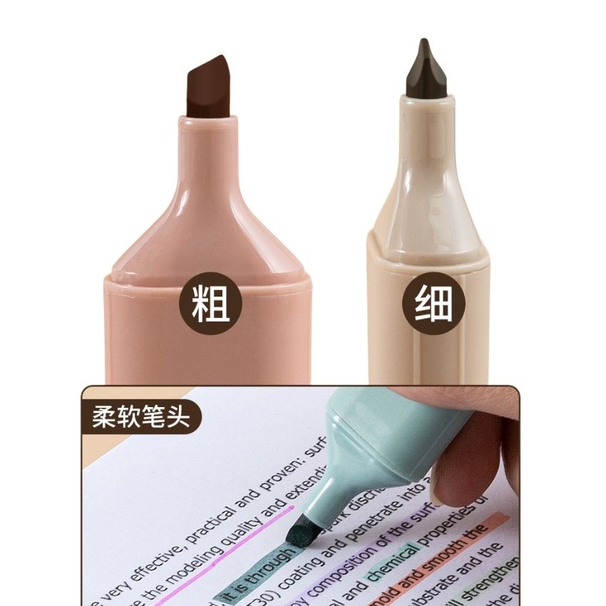 Bút highlight Pastel Lớn QJ Set 4 bút DecorMe dùng để đánh dấu nhớ dòng đầu mềm bút trang trí sổ bullet journal WD