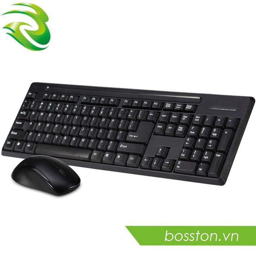 Combo bàn phím Chuột Máy Vi Tính Laptop Văn Phòng Không Dây BOSSTON WS100 USB Chuyên Game