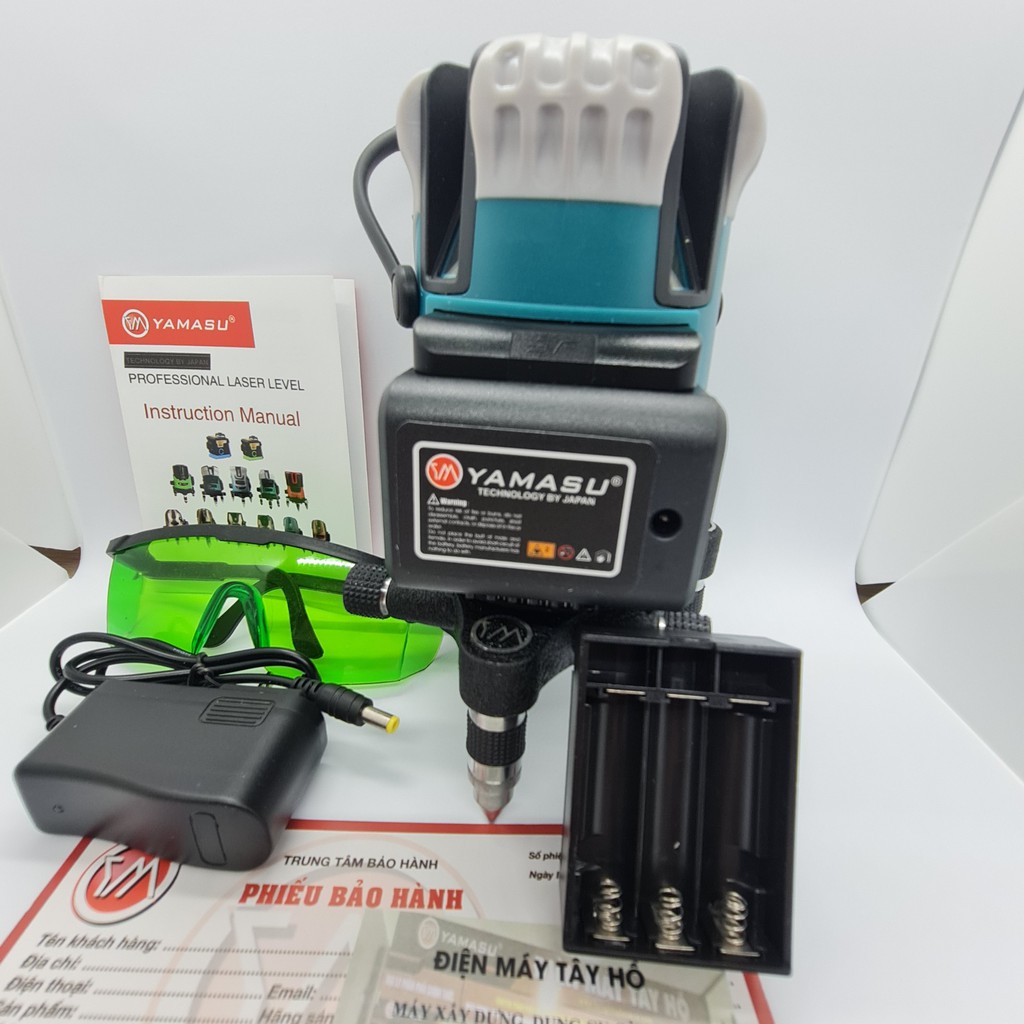 Máy cân bằng Laser 5 tia xanh YMS Pro, bọc cao su chống va đập