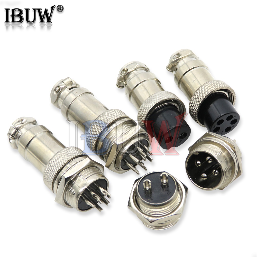 1 Bộ Phích Cắm Nối Hàn Kim Loại GX16 16mm 2PIN 3PIN 4PIN 5PIN 6PIN 2P 3P 4P 5P 6P 7P 8P 9P
