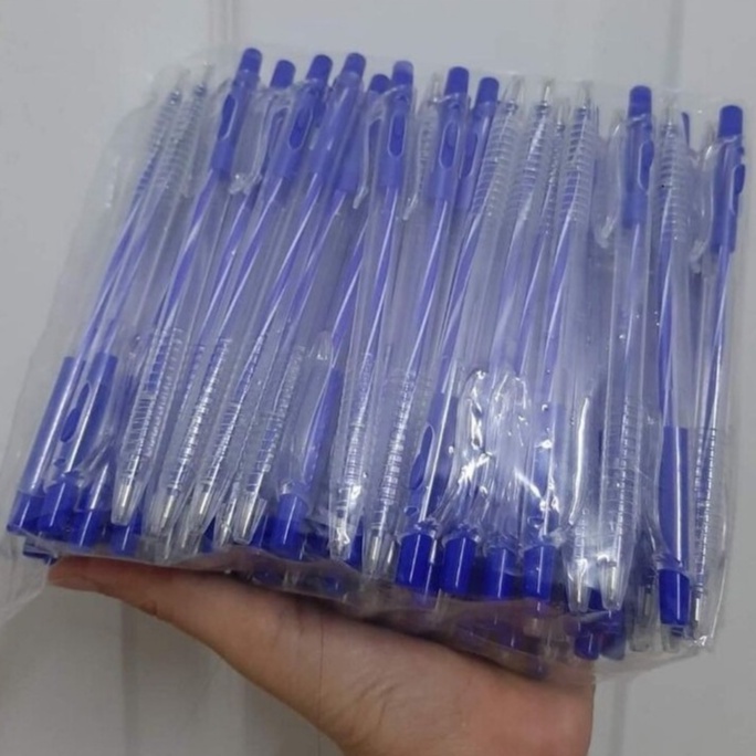 Combo 100 cây bút bi xanh AS không tem - ngòi 0.7mm