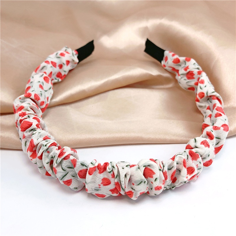 Băng đô cài tóc in họa tiết hoa phong cách Hàn Quốc cổ điển