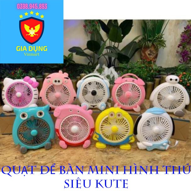 Quạt điện để bàn hình thú siêu kute - Quạt để bàn mini - Thích hợp cho văn phòng và trẻ em