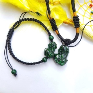 Tỳ hưu Ngọc Sơn thủy Tết dây đeo tay và đeo cổ