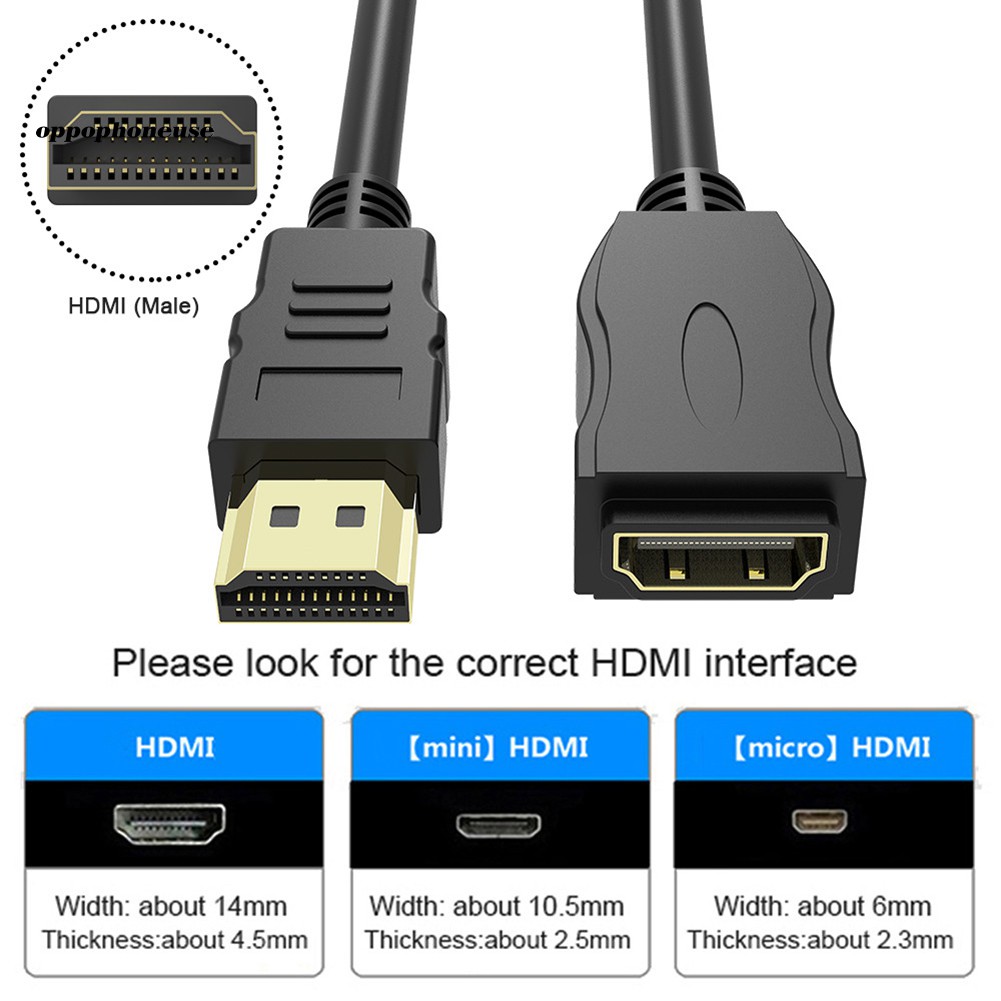 Cáp nối dài HDMI 0.3 / 0.5 / 1 / 1.5m mạ vàng chuyên dụng chất lượng cao